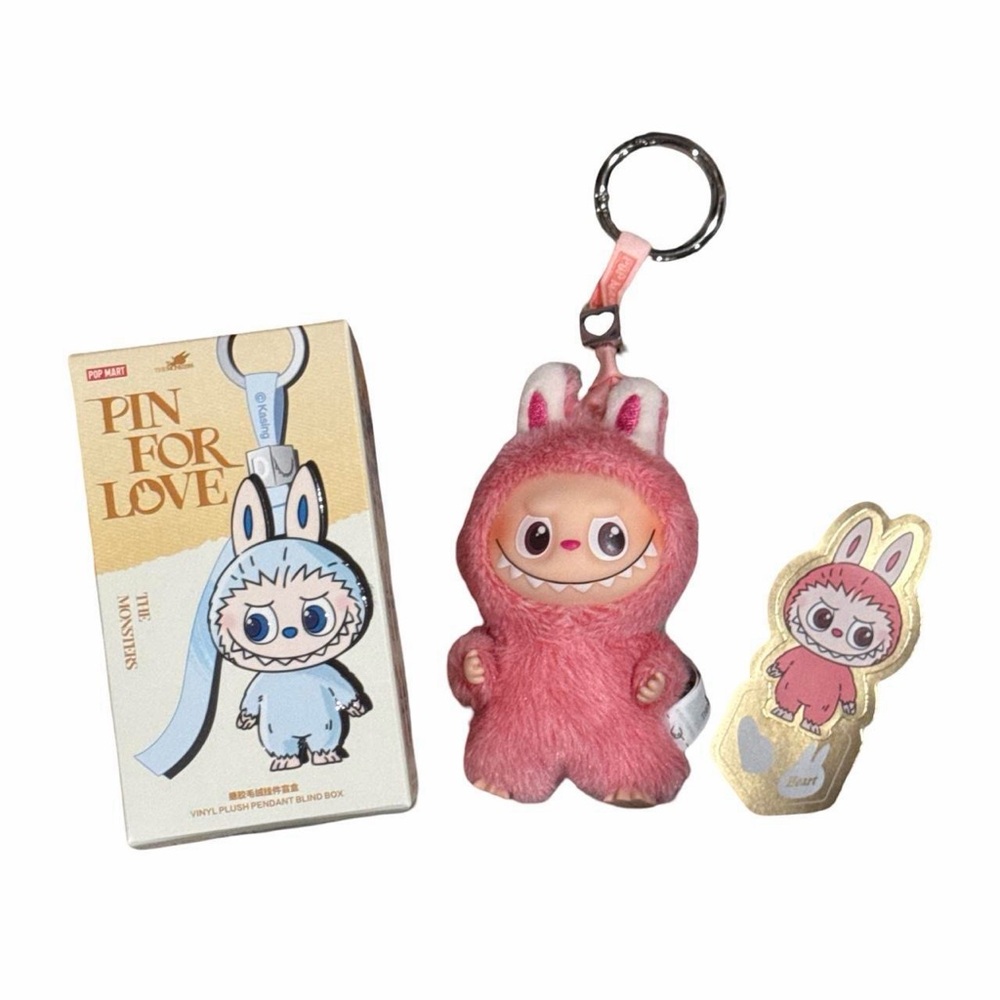 POP MART • The Monsters Pin For Love Secret Heart Mini Labubu Plush Pendant
